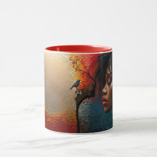 Taza 🌕 🎨 👤 eclipse colorido, arte abstracto con un S