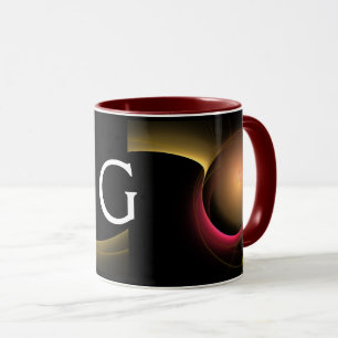 Taza ECLIPSE MONOGRAM Fractales negros rosados