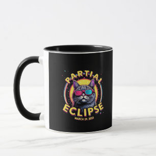 Taza Eclipse parcial 2025 Astronomía del gato Amantes d