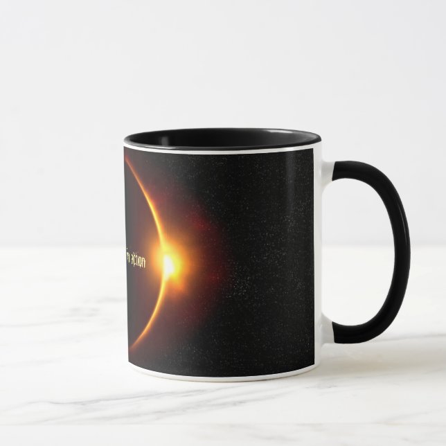 Taza Eclipse solar en acción Mug negro 11 oz (Derecha)