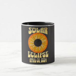 Taza Eclipse solar retro Eclipse total 8 de abril de 20