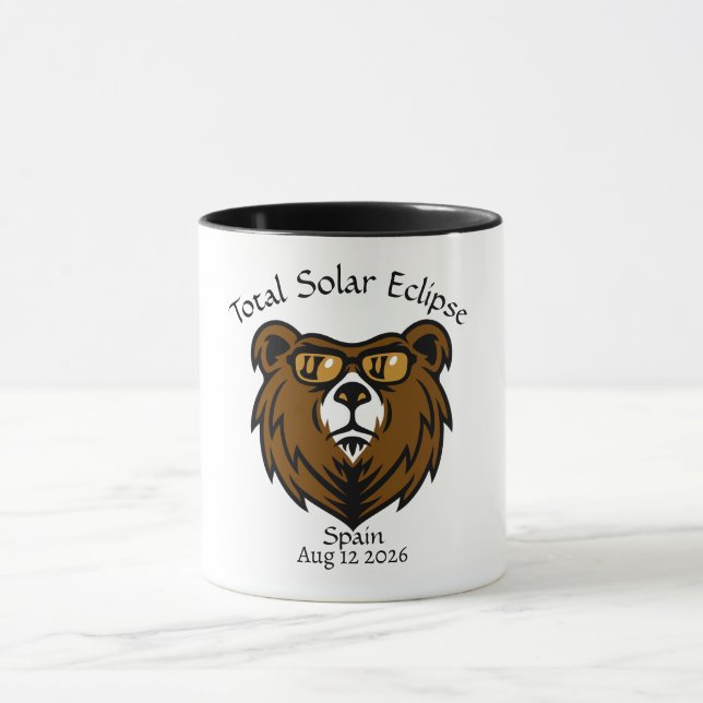 Taza Eclipse solar total España 2026 Personalizado (Centro)