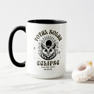 Taza Eclipse solar total personalizado de búho celeste