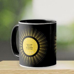 Taza Eclipse total de sol 2026 tu texto personalizado