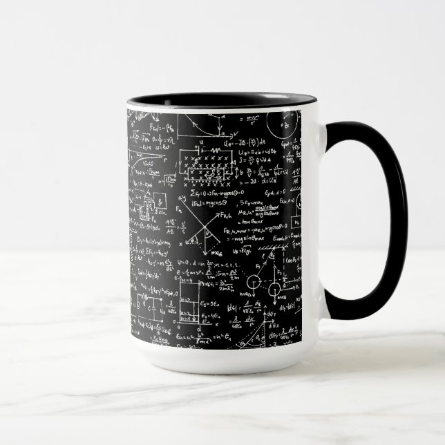 Taza Ecuaciones de la física en //negro (Derecha)