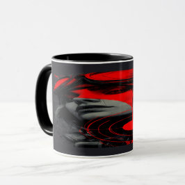 Taza Edgy Cyberpunk Dystopian Girl Red Target Mug
