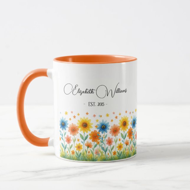 Taza Edit Wildflower Gift | Name & Established Year (Izquierda)