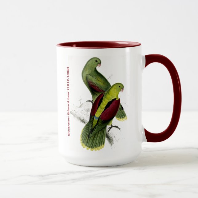 Taza Edward Lear Bird Crimson Winged Parakeet (Derecha)