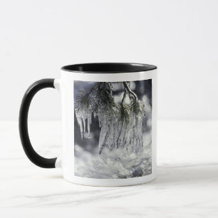 Taza EE. UU., California, Lago Tahoe. Carámbanos sobre