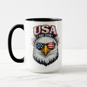 Taza EE. UU. Est. 1776 Águila-Gráfico Águila Patriótica