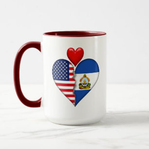 Taza EE. UU. Honduras Corazón banderas Patrimonio Hispa