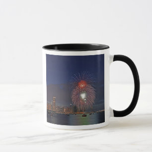Taza EE. UU., Illinois, Chicago, fuegos artificiales de