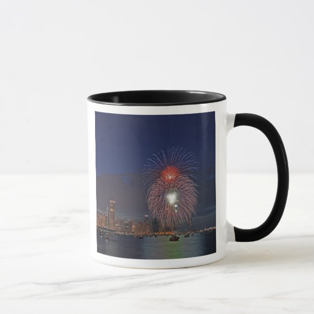 Taza EE. UU., Illinois, Chicago, fuegos artificiales de (Derecha)