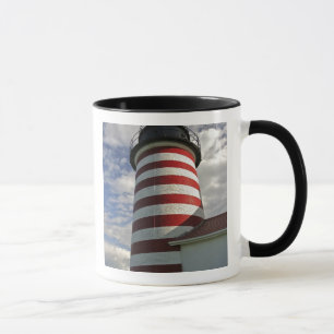 Taza EE. UU., Maine, Lubec. Faro de West Quoddy Head