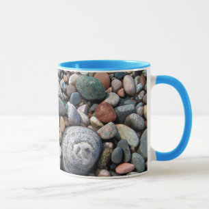 Taza EE. UU., Michigan. Guijarros Pulidos En La Orilla