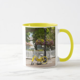 Taza EE. UU., Michigan, Isla Mackinac. Bicicleta amaril