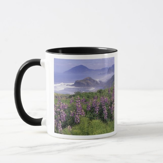 Taza EE.UU., Oregón, Playa Nesika. Lupina y Oregón (Izquierda)