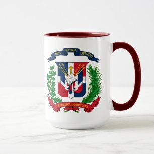 Taza EE. UU. República Dominicana Banderas corazón hisp