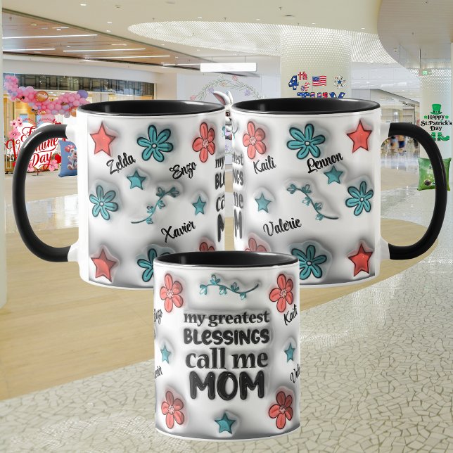 Taza "Efecto 3D" del Día Personalizado de la Madre (Subido por el creador)