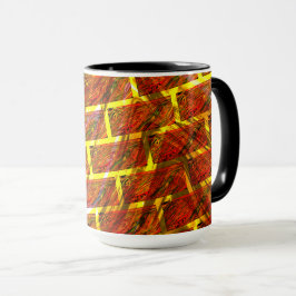 Taza Efecto de manchas rojas, pasto, rebanado dorado o 