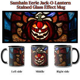 Taza Efecto de Vidrio Emplomado de Jack-O-Lantern Sinie