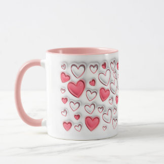 Taza Efecto inflado de la bomba 3D Patrón cardíaco