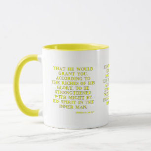 Taza Efesios 3:16 KJV Biblia Verse Mug de dos tonos