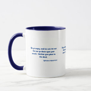 Taza Efesios 4:26-27 Biblia Verse Mug de dos tonos