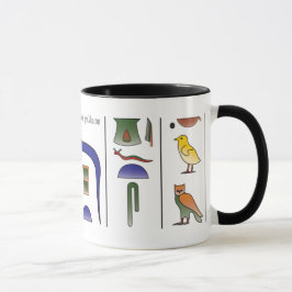 Taza egipcia antigua de los Hieroglyphics
