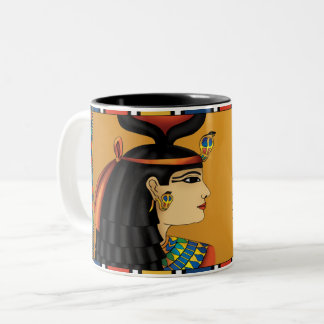 Taza egipcia de Hathor de la diosa