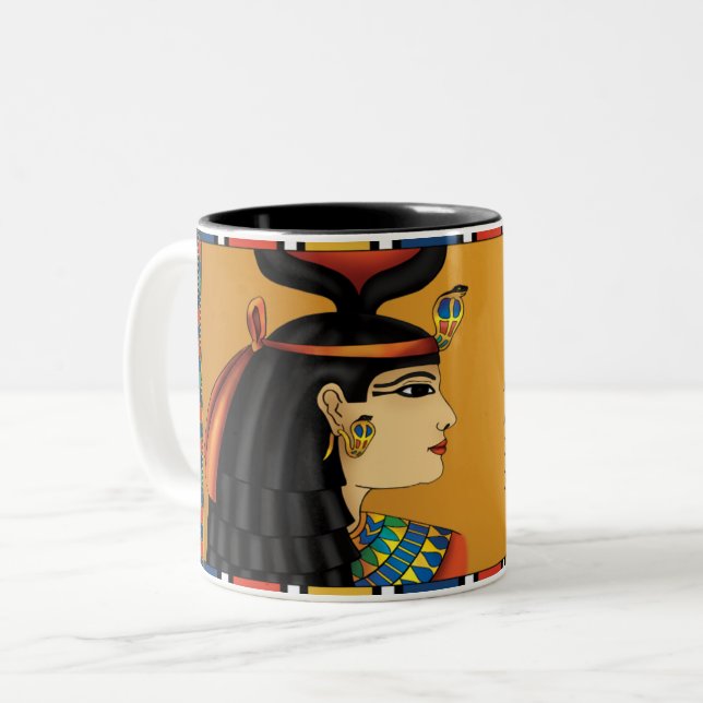 Taza egipcia de Hathor de la diosa (Anverso izquierdo)