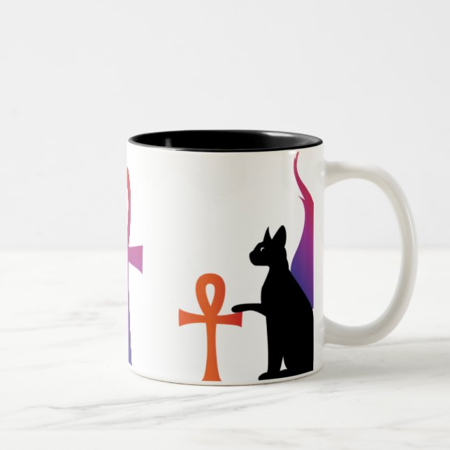 Taza egipcia de la estopa y de Anhk de la diosa (Derecha)