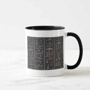 Taza egipcia de los jeroglíficos