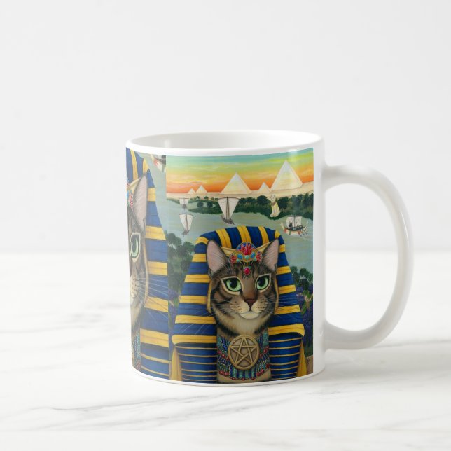 Taza egipcia del arte de la estopa de Bastet (Derecha)