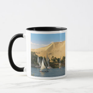 Taza Egipto, Asuán, río Nilo, veleros Felucca, 2
