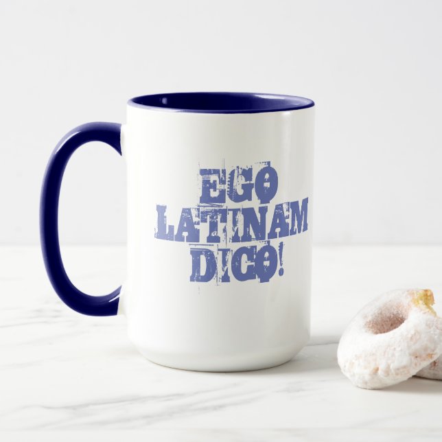 Taza ¡Ego Latinam Dico! - Hablo latín ringer mug (Con donut)
