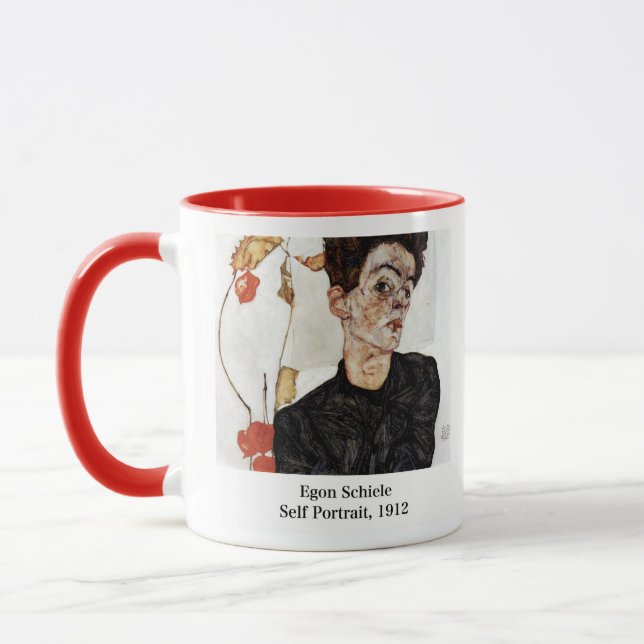 Taza Egon Schiele , Self portrait, 1912 (Izquierda)