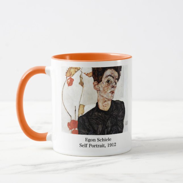 Taza Egon Schiele , Self portrait, 1912 (Izquierda)