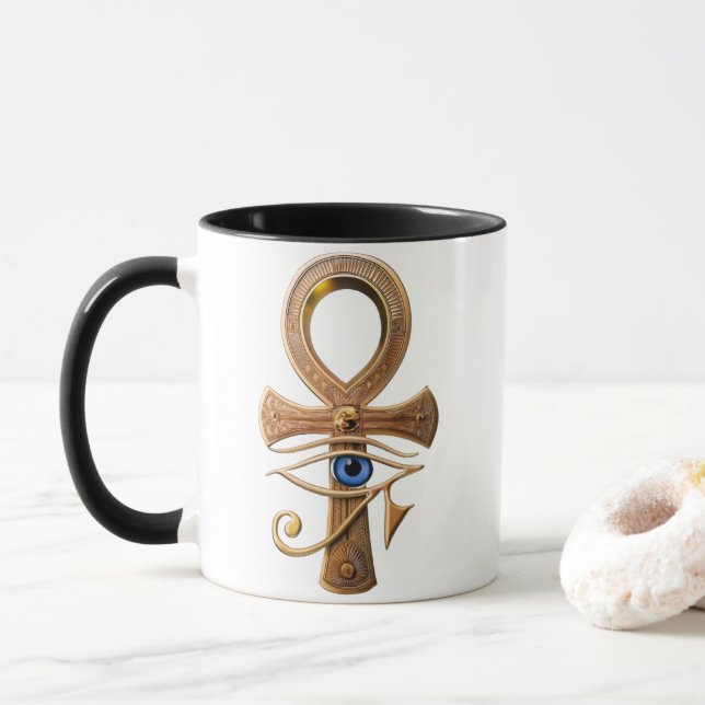 Taza egyption pharaoh art coffee mug (Con donut)