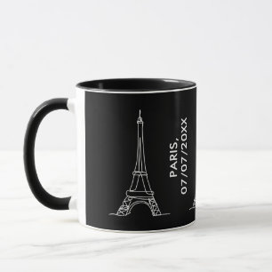 Taza Eiffel Tower Paris Línea Minimalista de Arte Regal