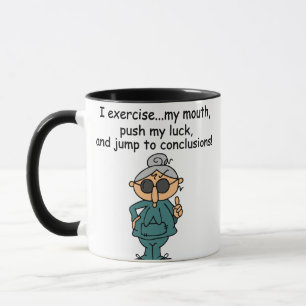 Taza Ejercicio, empuje, humor del salto