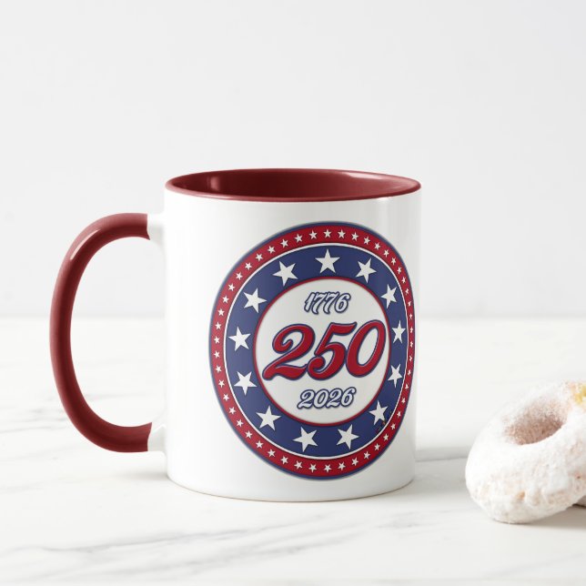 Taza El 250 cumpleaños de América (Con donut)