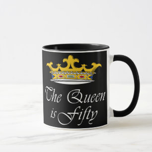 Taza ¡el 50.o cumpleaños la reina es 50!