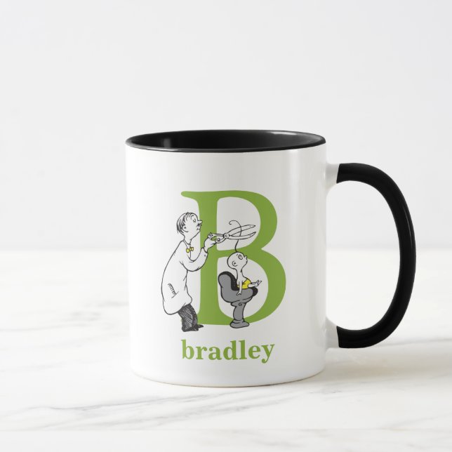 Taza El ABC de Dr. Seuss: Letra B - Verde | Agrega tu n (Derecha)