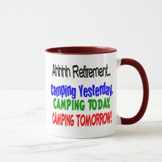 Taza El ACAMPAR del retiro de Ahhhh