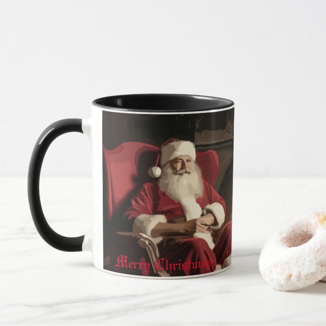Taza El acogedor rincón de Santa (Con donut)