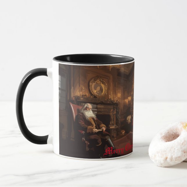 Taza El acogedor rincón de Santa (Con donut)
