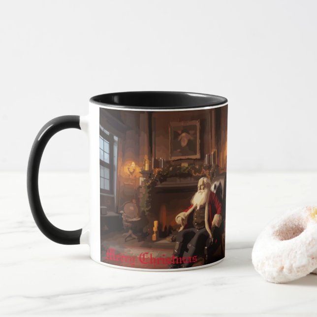 Taza El acogedor rincón de Santa (Con donut)
