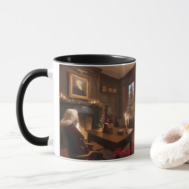 Taza El acogedor rincón de Santa (Con donut)