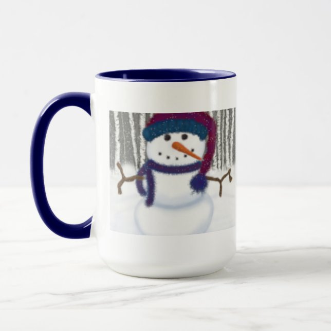 Taza El Adorable Puffy Del Hombre De La Nieve (Izquierda)